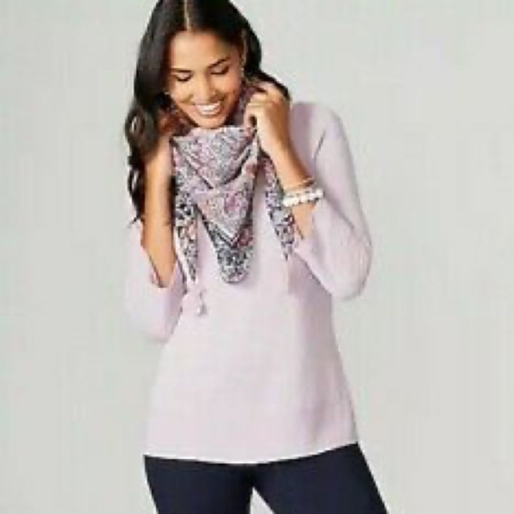 J.Jill Caroline Square Boat Neck Top Lavender Pale Orchid Size S NWT - Picture 1 of 8